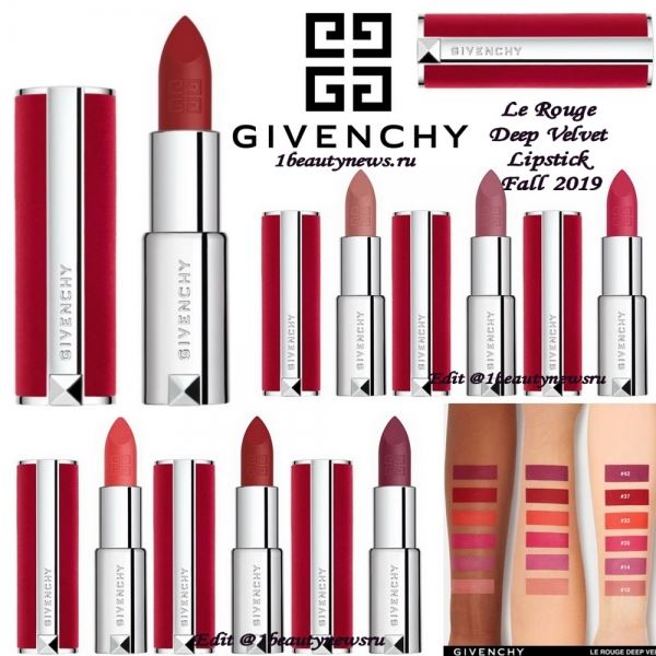 Новые пудрово-матовые губные помады Givenchy Le Rouge Deep Velvet Lipstick Fall 2019 уже в продаже